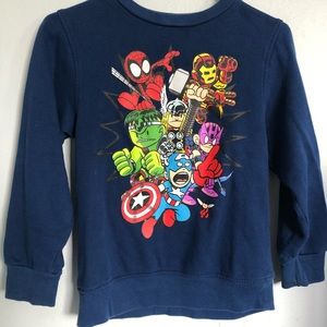 dark blue marvel sweater for boy